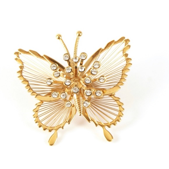 Monet Signed Gold Butterfly Brooch - Picture 3 of 6